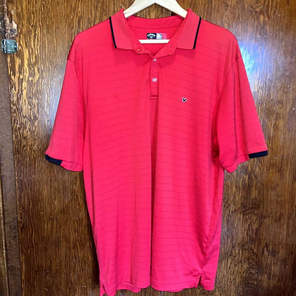 Callaway Opti-Dry Red Golf Polo Shirt Athleisure Lightweight Moisture Wicking L
